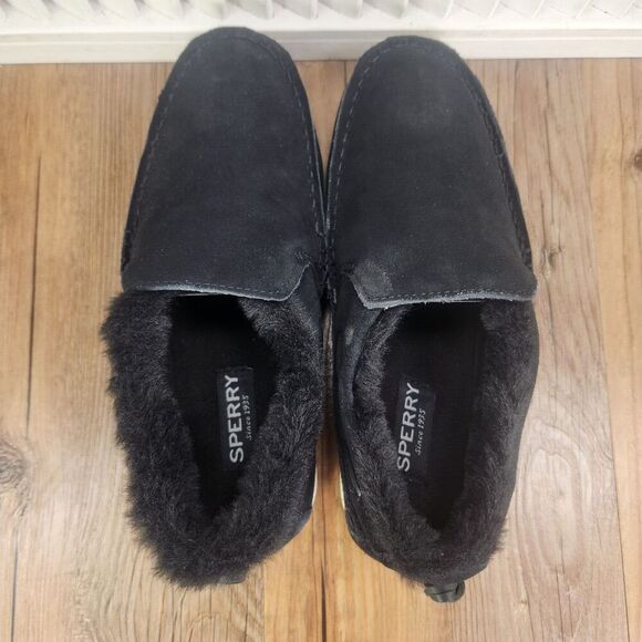 Sperry Moc-Sider Base Core Black Womens Sz 6 M Suede Casual Slip On Loafer Shoes - Picture 7 of 11